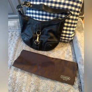 Black Coach hobo bag-black leather